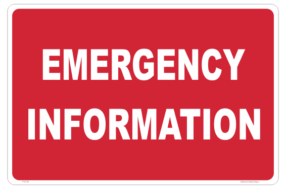 Emergency Information sign